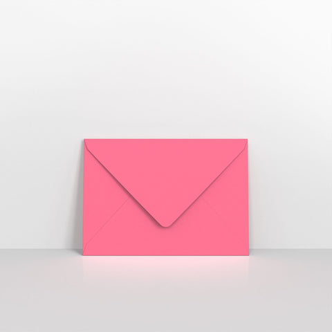 Bright Pink Coloured Gummed V Flap Envelopes