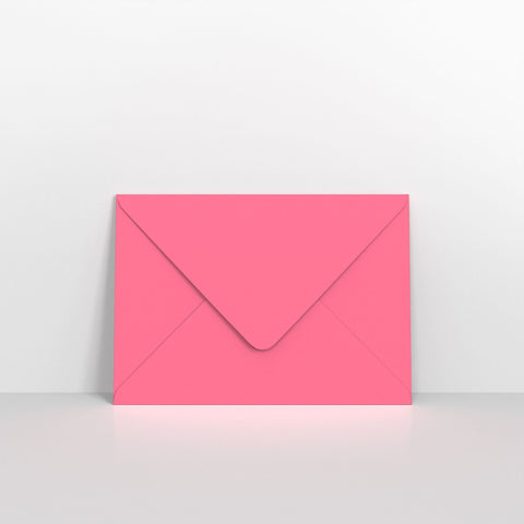 Bright Pink Coloured Gummed V Flap Envelopes