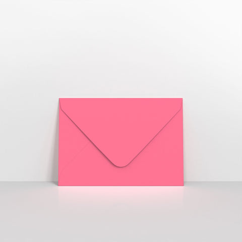 Bright Pink Coloured Gummed V Flap Envelopes