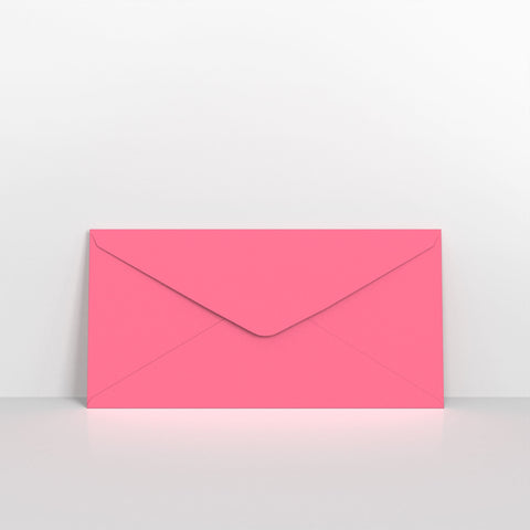 Bright Pink Coloured Gummed V Flap Envelopes