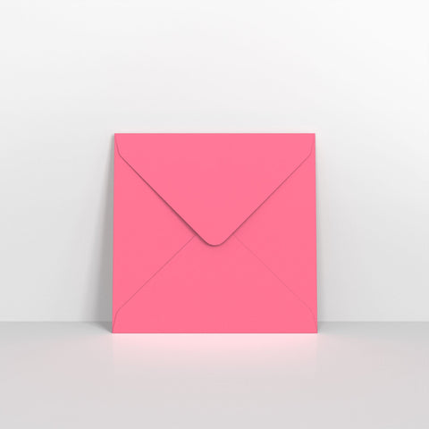 Bright Pink Coloured Gummed V Flap Envelopes