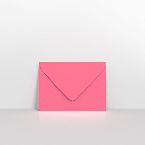 Bright Pink Coloured Gummed V Flap Envelopes