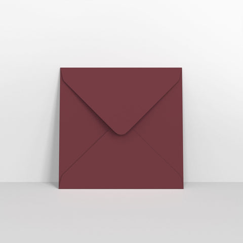 Burgundy Coloured Gummed V Flap Envelopes