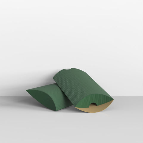 Dark Green Corrugated Pillow Boxes