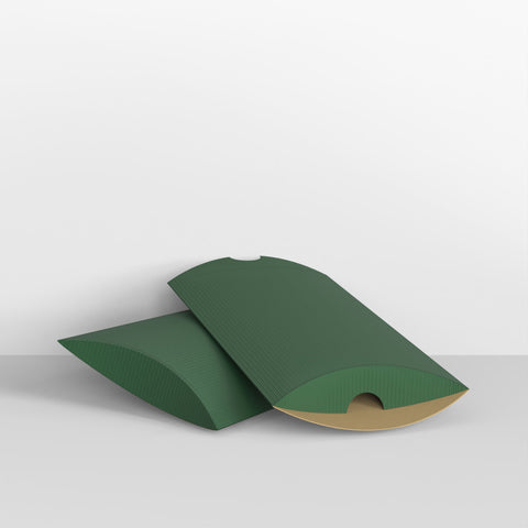 Dark Green Corrugated Pillow Boxes