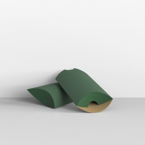 Dark Green Corrugated Pillow Boxes