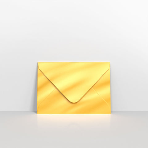 Gold Metallic Coloured Gummed Greeting Card V Flap Envelopes