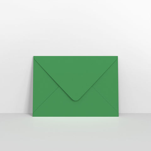 Dark Green Coloured Gummed V Flap Envelopes