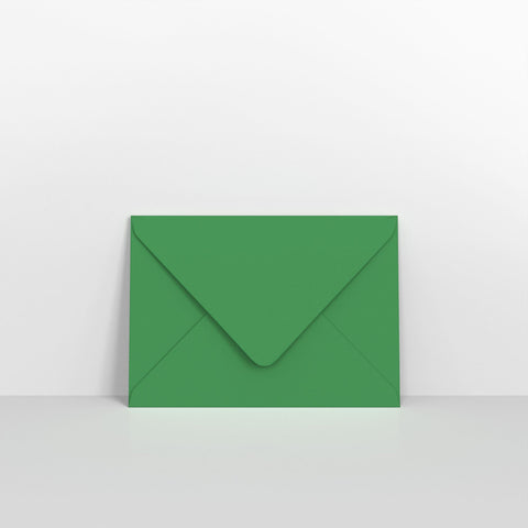 Dark Green Coloured Gummed V Flap Envelopes