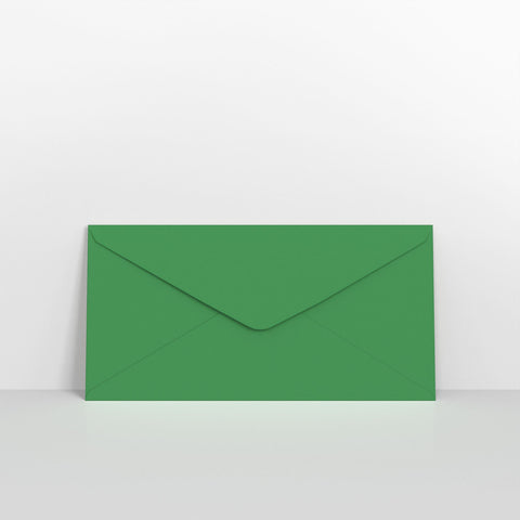 Dark Green Coloured Gummed V Flap Envelopes