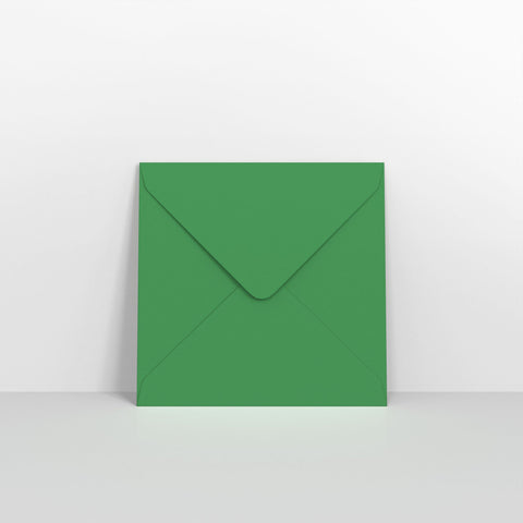 Dark Green Coloured Gummed V Flap Envelopes