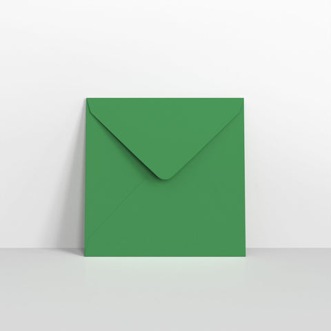 Dark Green Coloured Gummed V Flap Envelopes