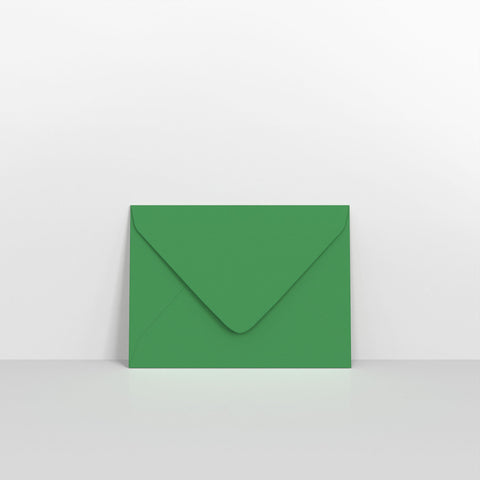 Dark Green Coloured Gummed V Flap Envelopes