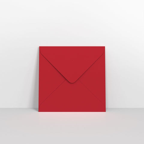 Dark Red Coloured Gummed V Flap Envelopes