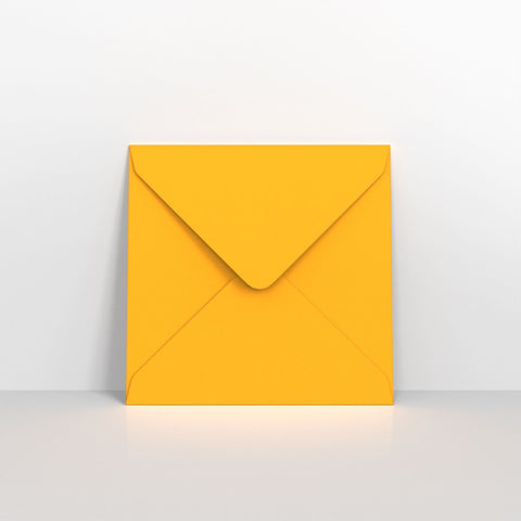 Dark Yellow Coloured Gummed V Flap Envelopes