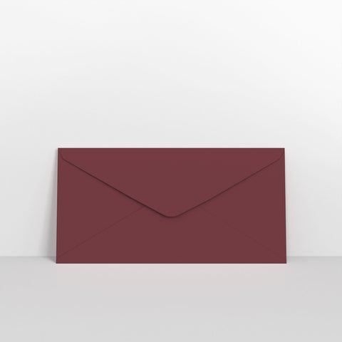 Burgundy Coloured Gummed V Flap Envelopes