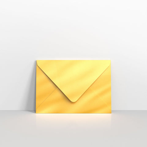 Gold Metallic Coloured Gummed Greeting Card V Flap Envelopes