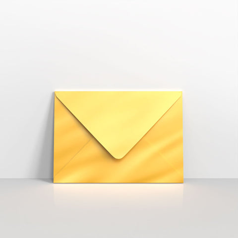 Gold Metallic Coloured Gummed Greeting Card V Flap Envelopes