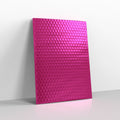 Hot Pink Metallic Finish Bubble Bag Mailers