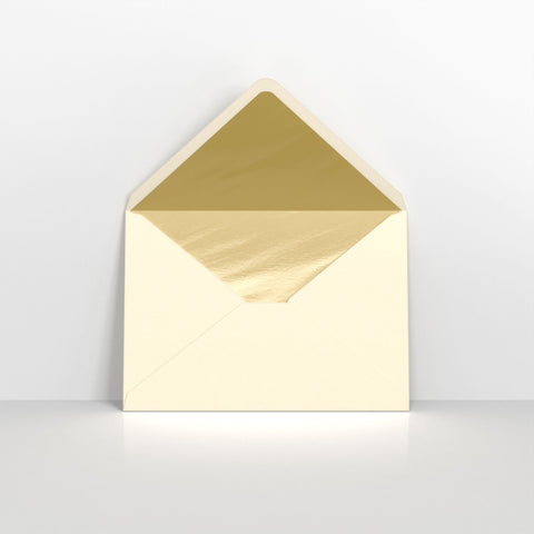 Ivory & Gold Fancy Foil Lined Envelopes