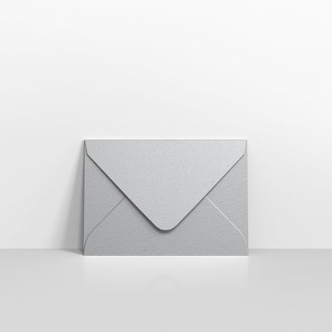 Metallic Silver Coloured Gummed V Flap Envelopes