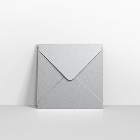 Metallic Silver Coloured Gummed V Flap Envelopes