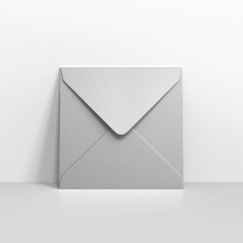 Metallic Silver Coloured Gummed V Flap Envelopes