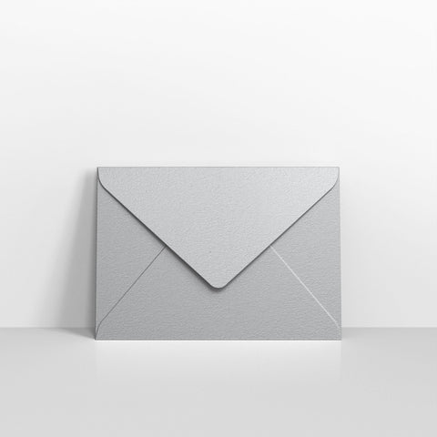 Metallic Silver Coloured Gummed V Flap Envelopes