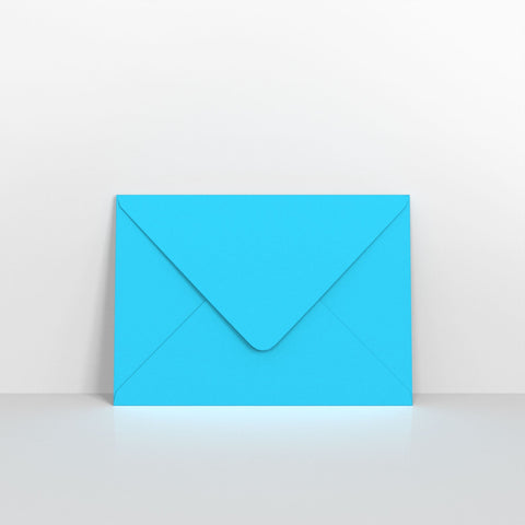 Mid Blue Coloured Gummed V Flap Envelopes