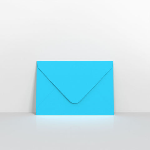 Mid Blue Coloured Gummed V Flap Envelopes