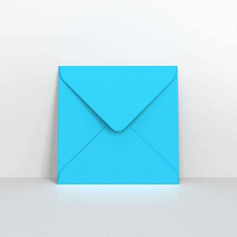 Mid Blue Coloured Gummed V Flap Envelopes