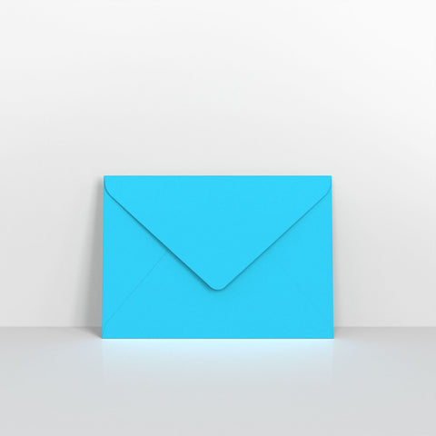 Mid Blue Coloured Gummed V Flap Envelopes