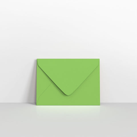 Mid Green Coloured Gummed V Flap Envelopes