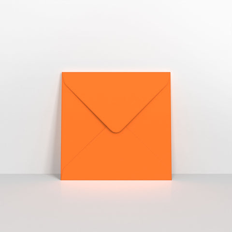 Orange Coloured Gummed V Flap Envelopes