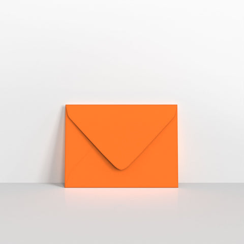 Orange Coloured Gummed V Flap Envelopes