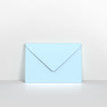 Pale Blue Coloured Gummed V Flap Envelopes