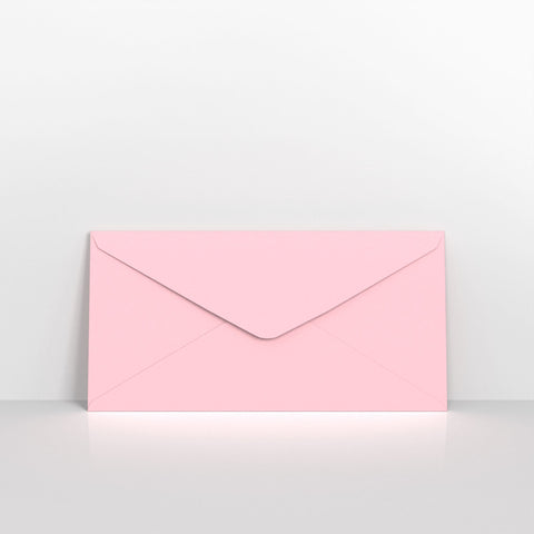 Pale Pink Coloured Gummed V Flap Envelopes