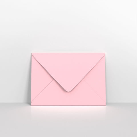 Pale Pink Coloured Gummed V Flap Envelopes