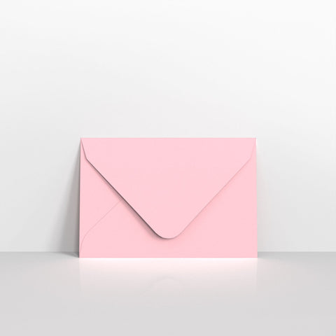 Pale Pink Coloured Gummed V Flap Envelopes