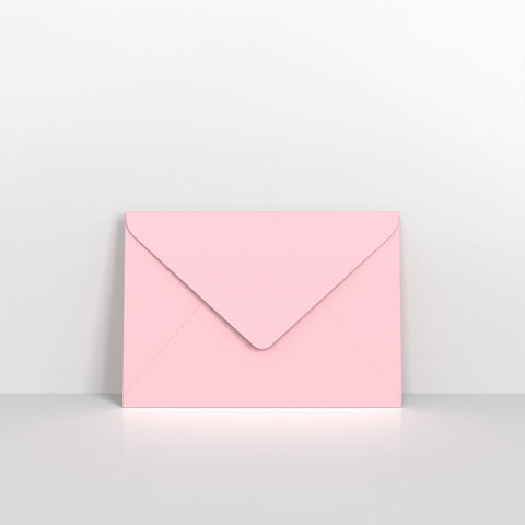 Pale Pink Coloured Gummed V Flap Envelopes