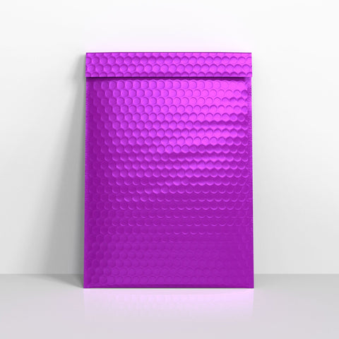 Purple Metallic Finish Bubble Bag Mailers