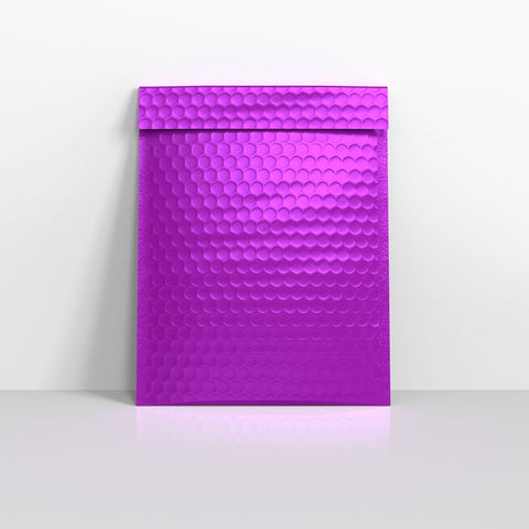 Purple Metallic Finish Bubble Bag Mailers