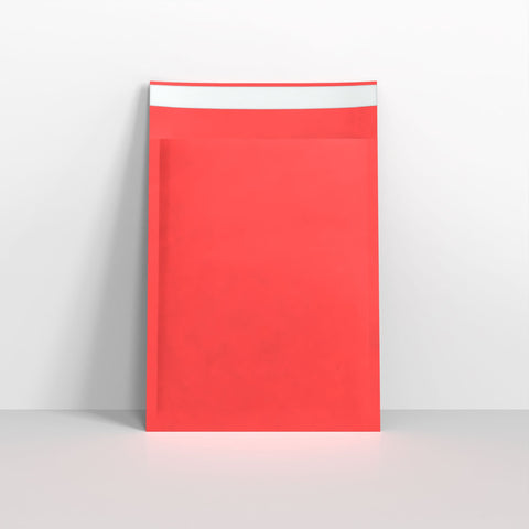 Red Paper Finish Bubble Bag Mailers