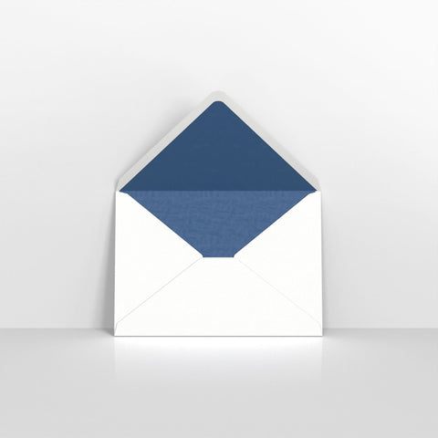 White & Blue Fancy Paper Lined Envelopes