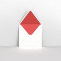 White & Red Fancy Paper Lined Envelopes