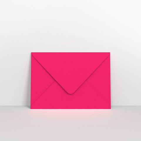 AD28C5 - Fuchsia Pink Coloured Gummed V Flap Envelopes - Greeting Card Envelopes