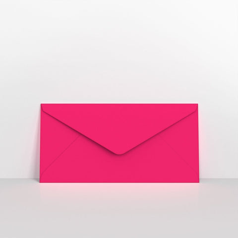 AD28DL - Fuchsia Pink Coloured Gummed V Flap Envelopes - Greeting Card Envelopes