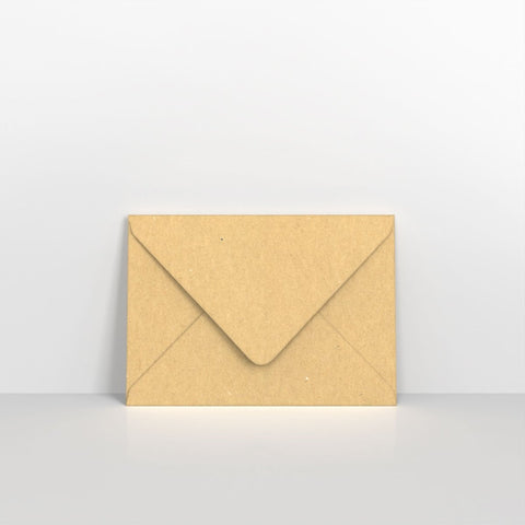 B02C6 - Recycled Kraft Fleck 110gsm V Flap Envelopes - Greeting Card Envelopes