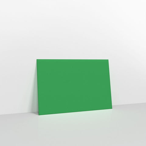 CU62KGR - Holly Green Coloured Gummed Greeting Card V Flap Envelopes - Greeting Card Envelopes