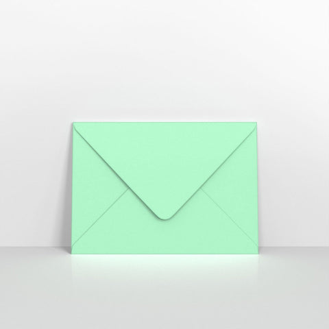 CUC5MI - Mint Green Coloured Gummed Greeting Card V Flap Envelopes - Greeting Card Envelopes